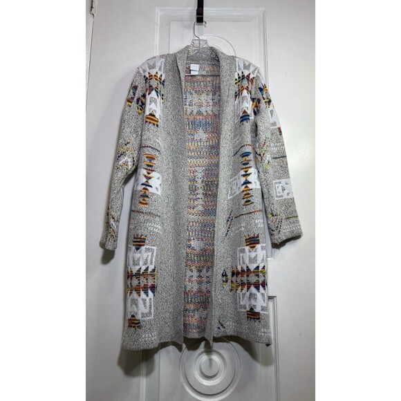 Northern Angel Open Sweater Cardigan Medium Aztec Southwestern Tribal Boho - Picture 1 of 12